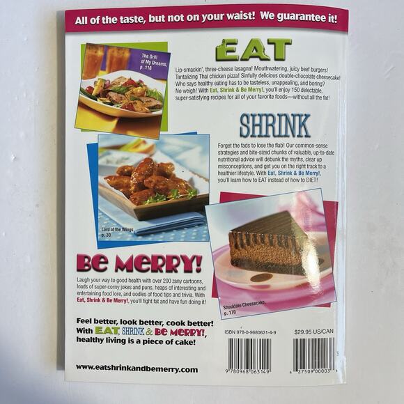 Eat Shrink and Be Merry by Janet and Greta Podleski Paperback Healthy Cookbook - Picture 8 of 9